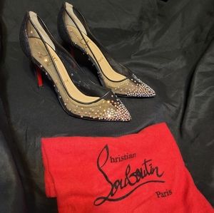 Christian Louboutin Black Strass Follies Pump